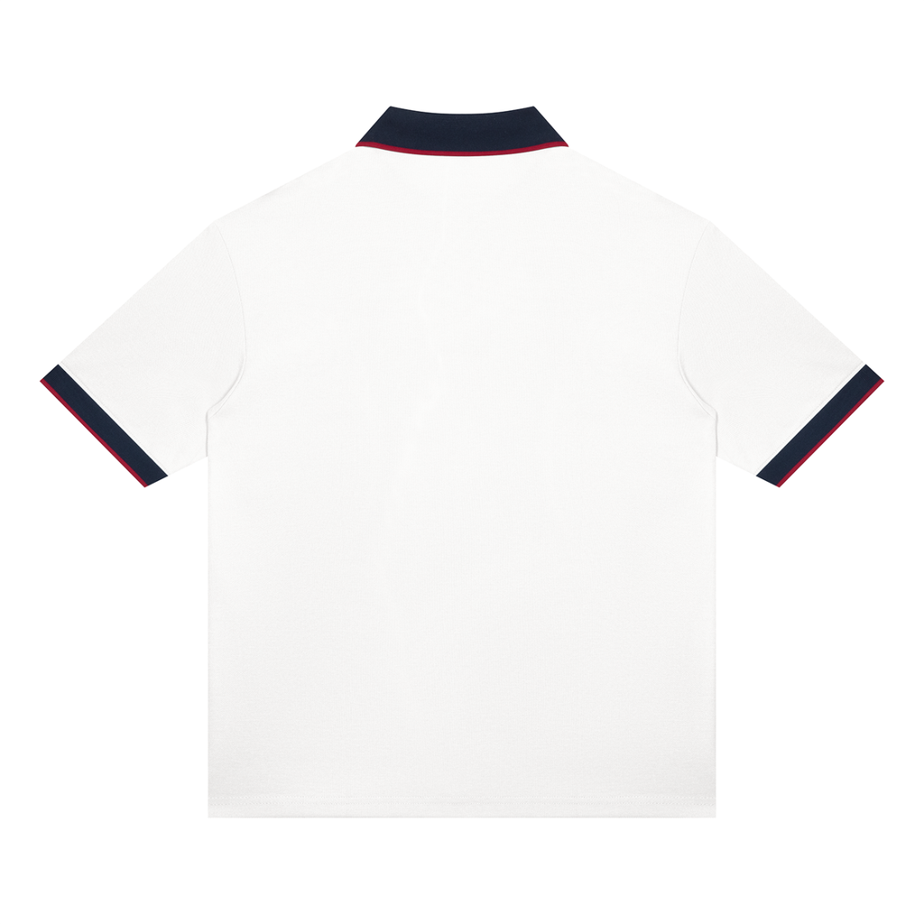 Unisex color block polo shirt