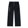 Men's vintage wash wide leg denim jeans