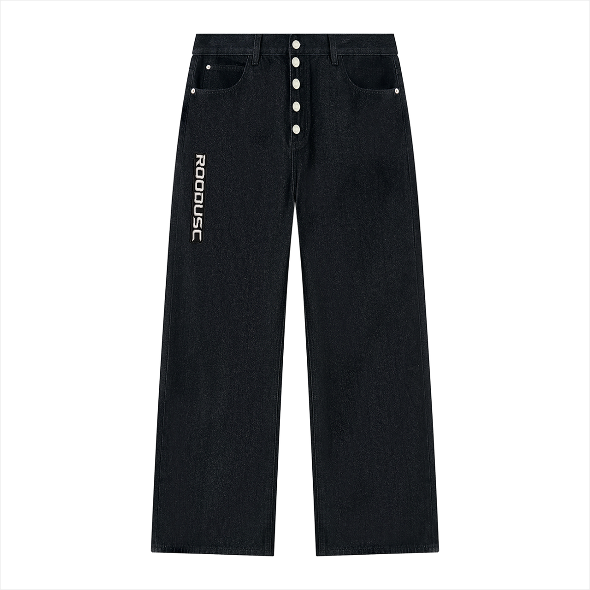 Men's vintage wash wide leg denim jeans