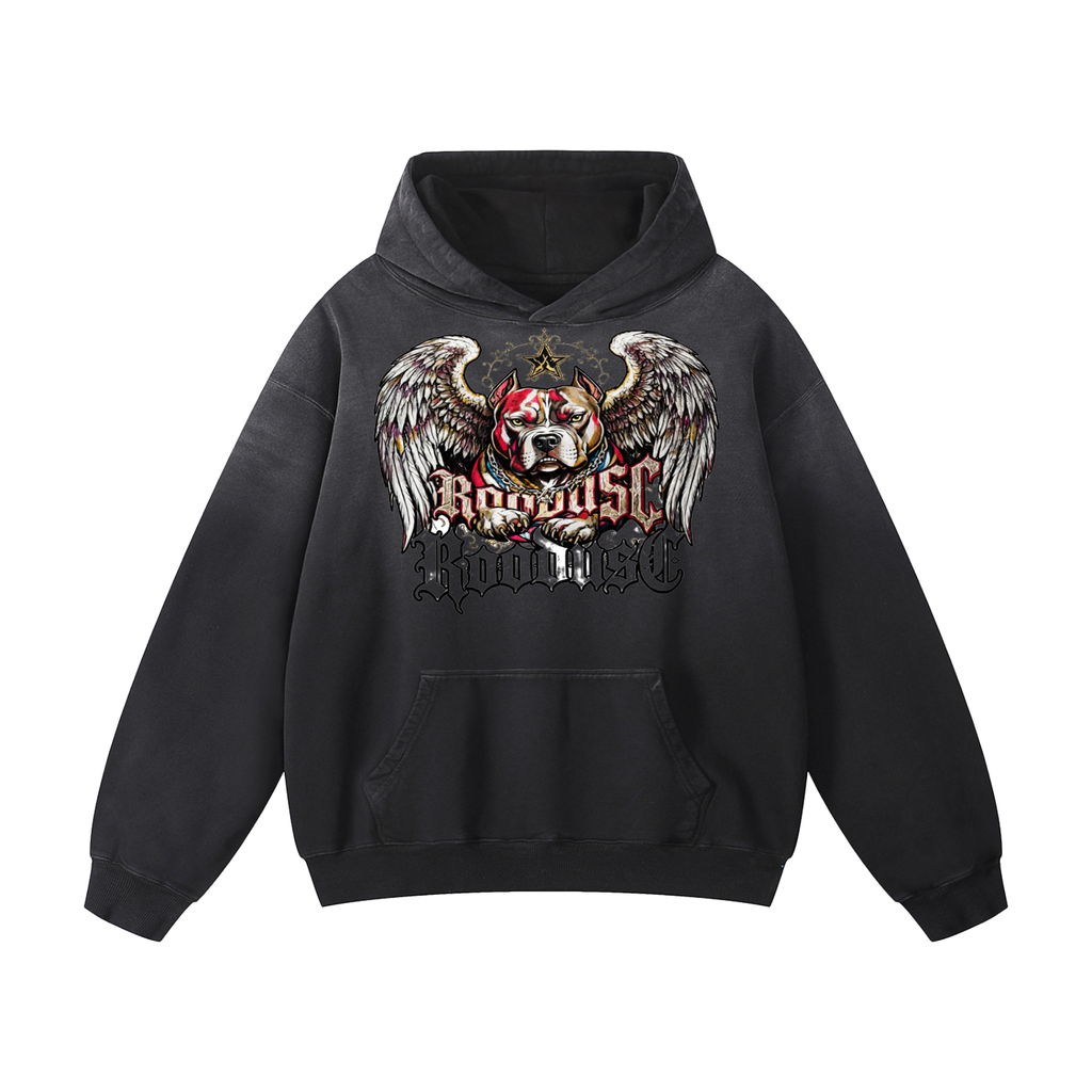 ROODUSC Winged Pitbull Dark Hoodie
