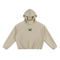 Sudadera con capucha unisex de tejido polar y corte cuadrado con ribetes