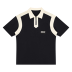 Unisex color block quarter zip polo shirt