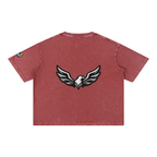 ROODUSC - Camiseta de algodón de corte cuadrado con lavado mineral