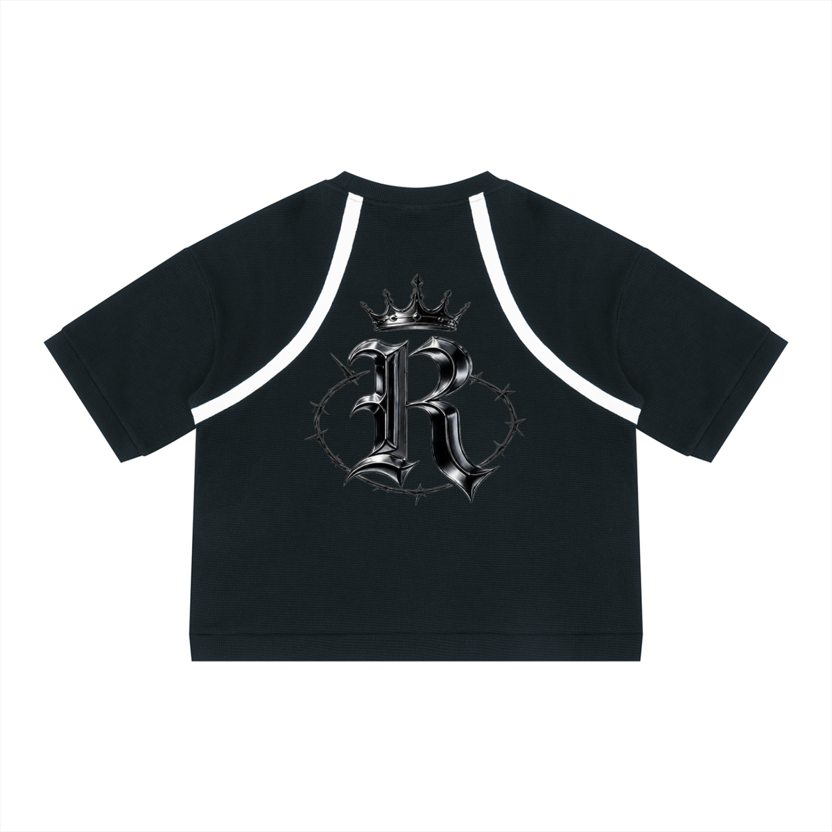 ROODUSC**Camiseta Unisex de Corte Cuadrado con Bloques de Color y Textura Waffle