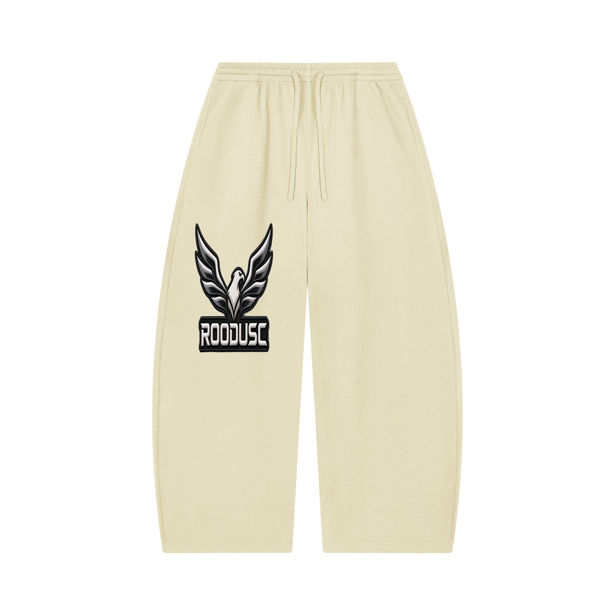 Unisex waffle barrel leg pants