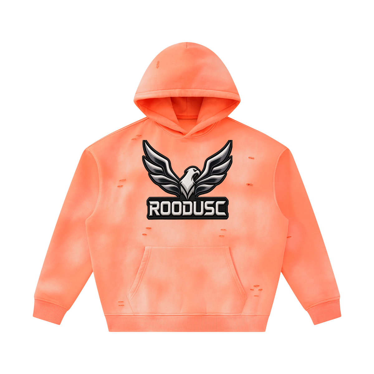 Sunfade two-way zipper boxy fleece hoodie