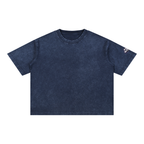 ROODUSC - Camiseta de algodón de corte cuadrado con lavado mineral