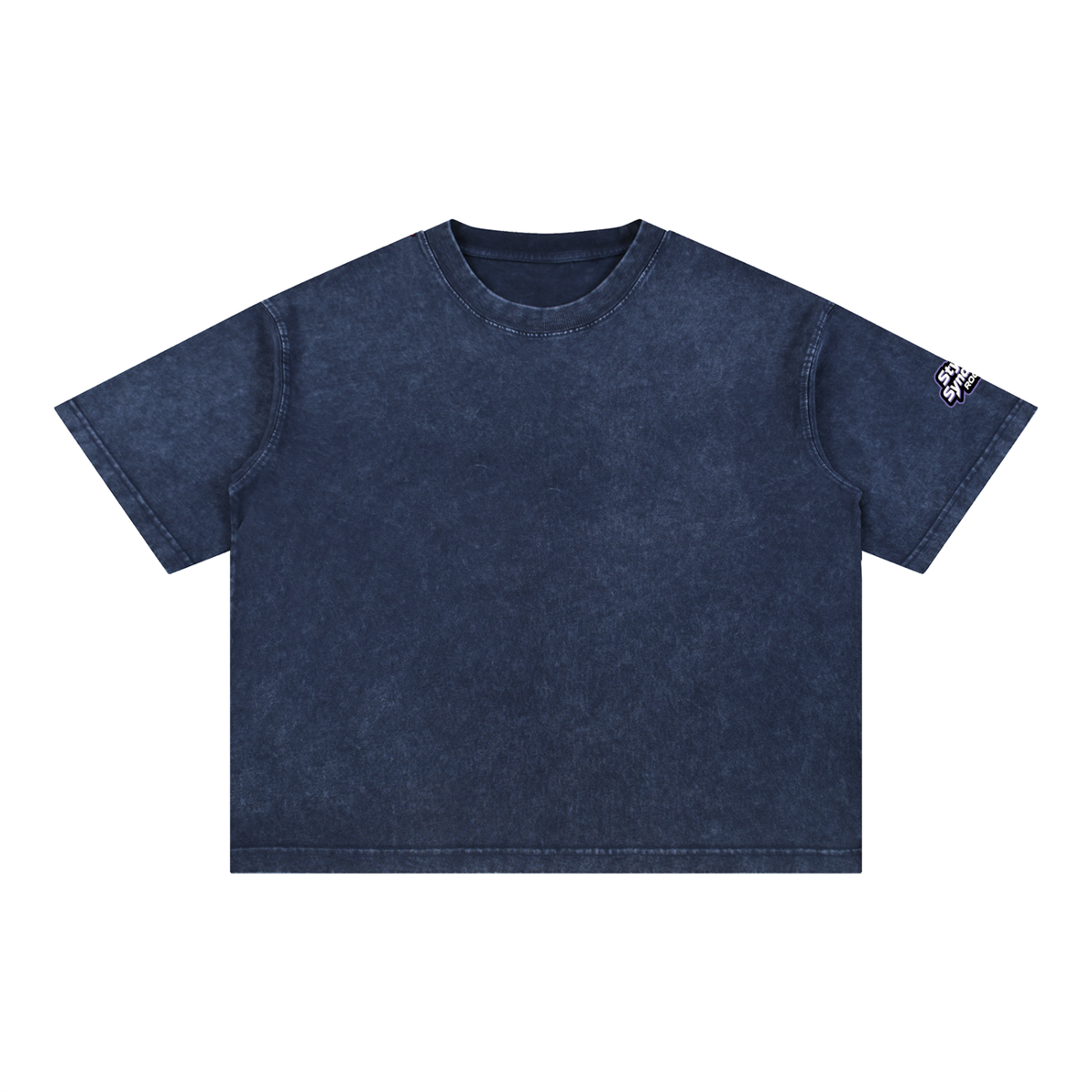ROODUSC - Camiseta de algodón de corte cuadrado con lavado mineral