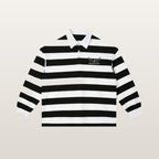 ROODUSC Striped Long-Sleeve Polo — Eagle Chest Emblem