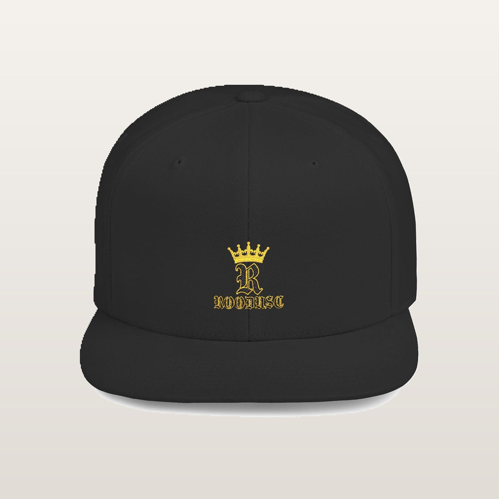 Crowned-R Snapback — Negro