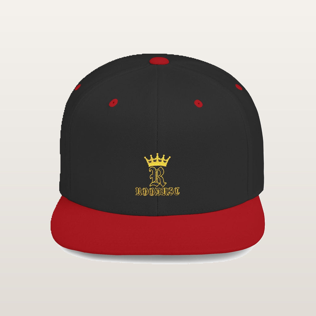 Crowned-R Snapback — Negro/Rojo