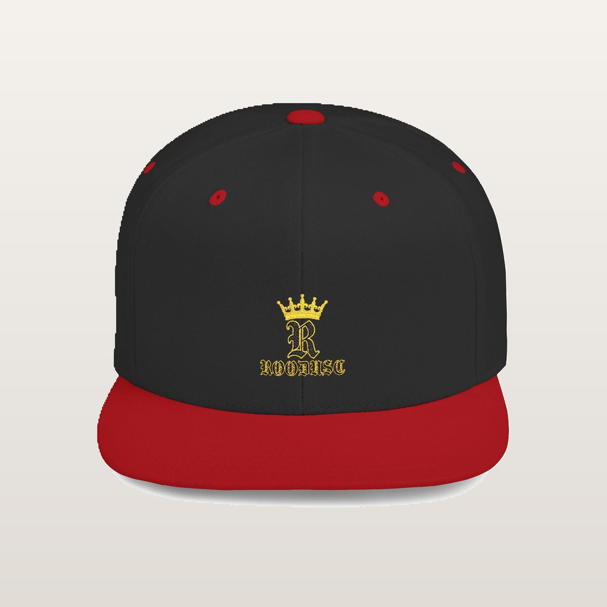 Crowned-R Snapback — Noir/Rouge