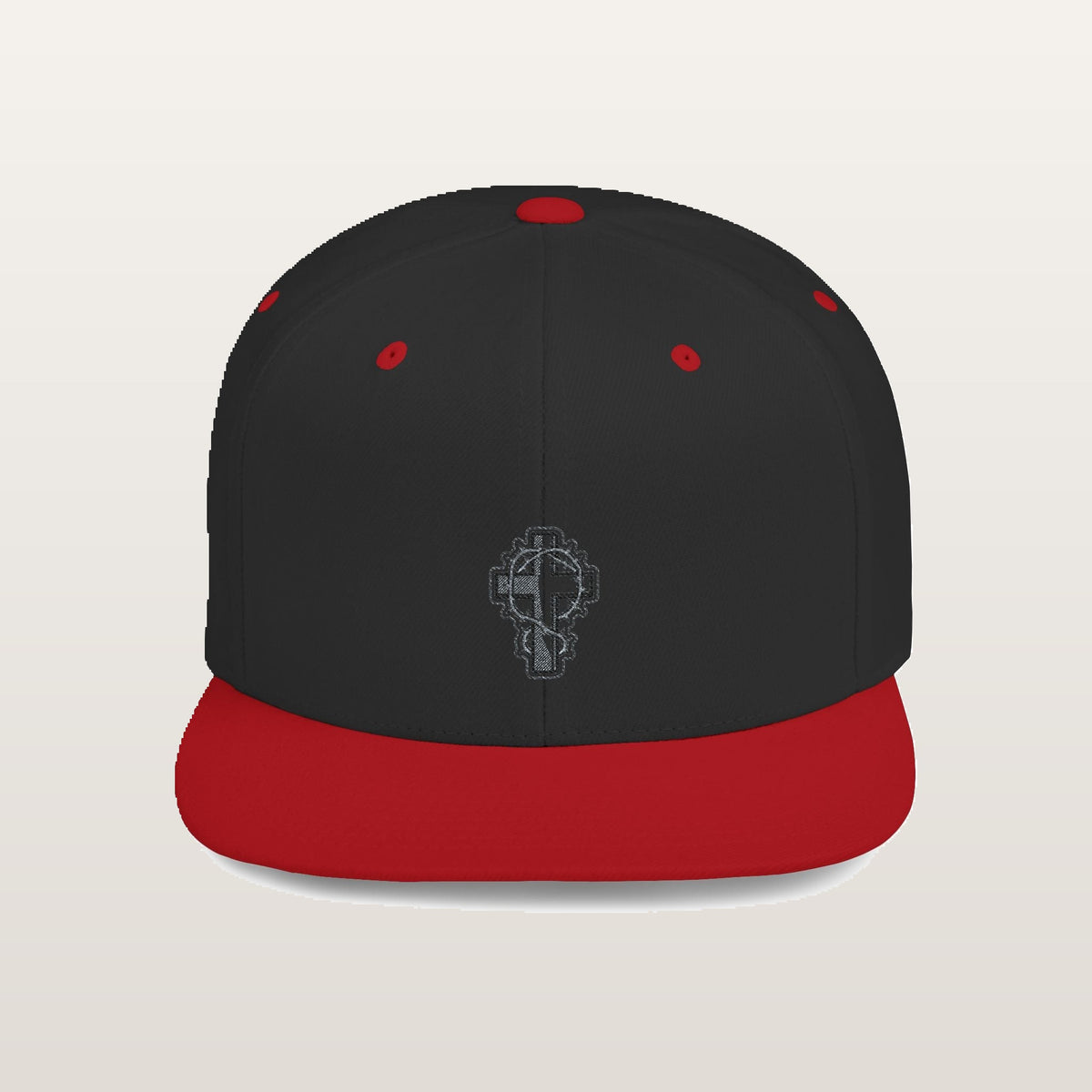 Thorn Cross Snapback — Noir/Rouge