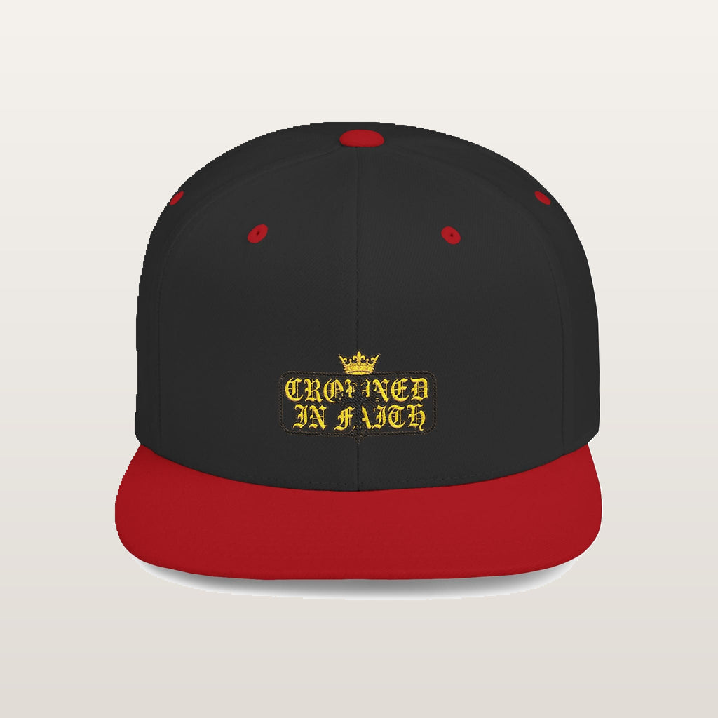 Crowned in Faith Snapback — Negro/Rojo