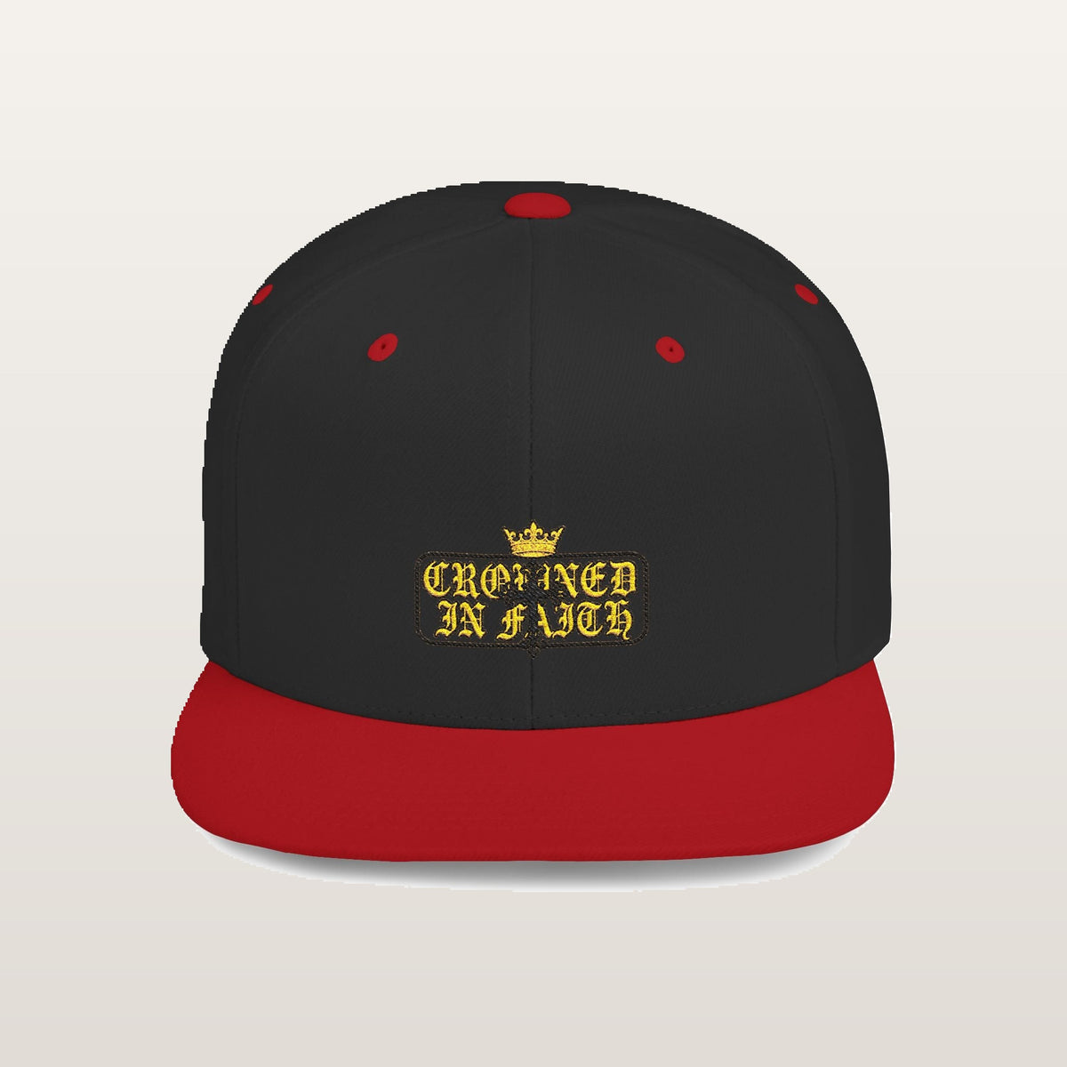 Crowned in Faith Snapback — Noir/Rouge