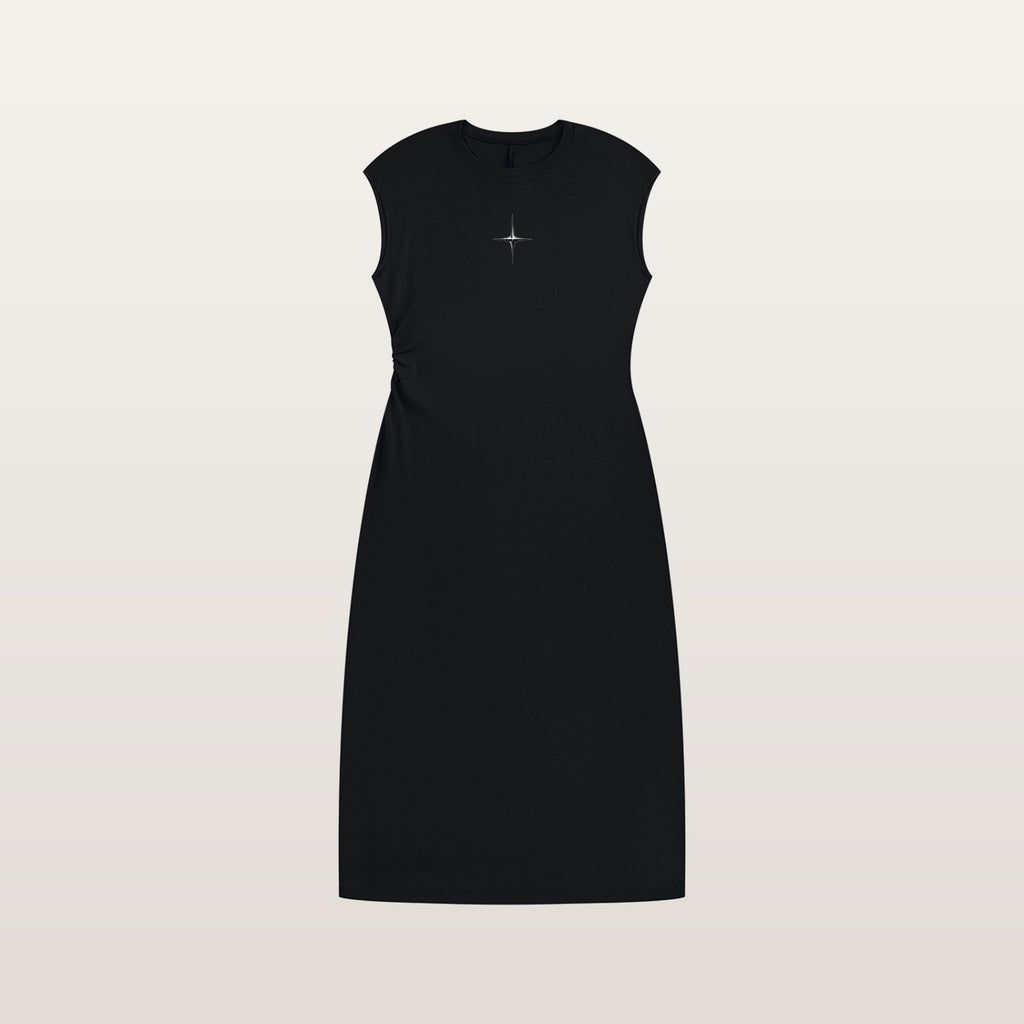 Vestido Fruncido sin Mangas