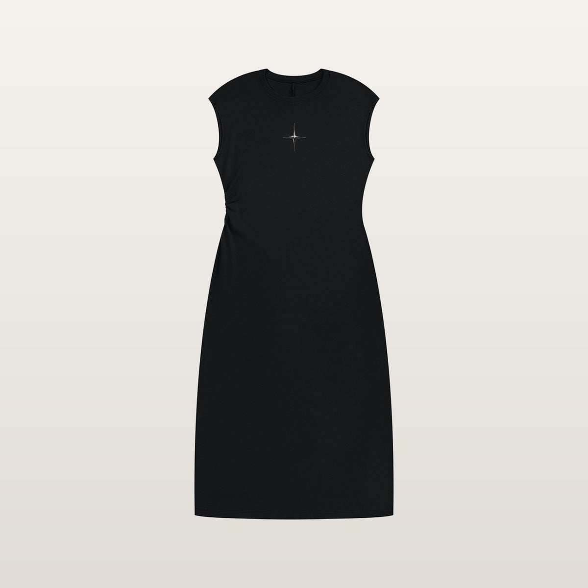 Vestido Fruncido sin Mangas