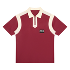 Unisex color block quarter zip polo shirt