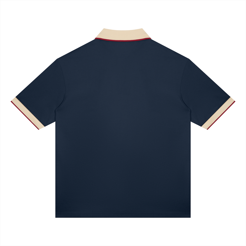Unisex color block polo shirt