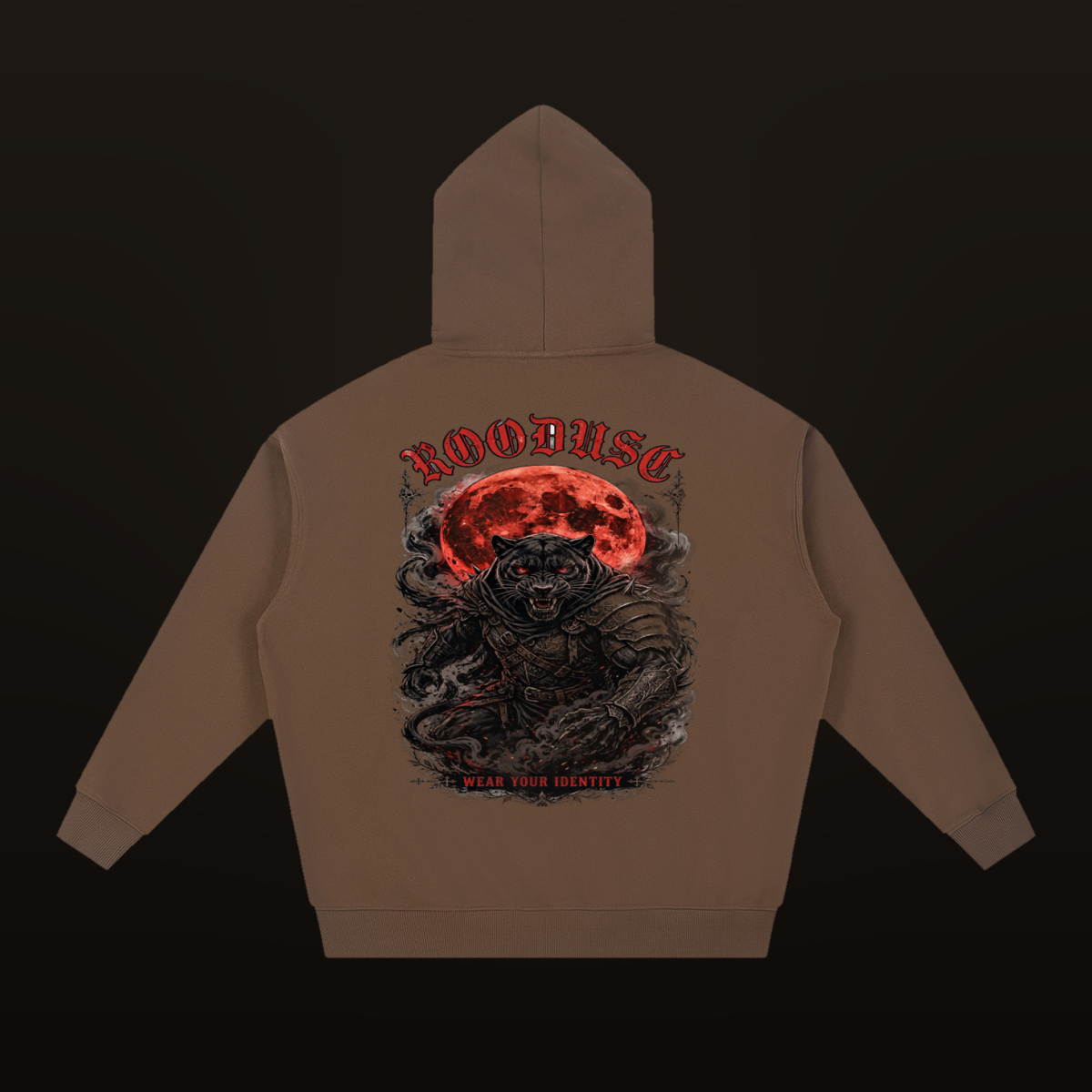 ROODUSC Halloween Panther Reaper Hoodie — Espresso